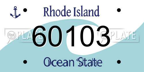 60103 Rhode Island License Plate