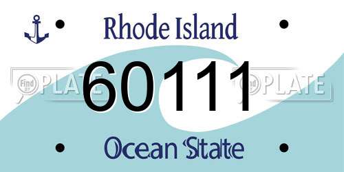 60111 Rhode Island License Plate