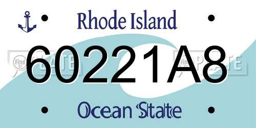 60221A8 Rhode Island License Plate