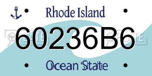 60236B6 Rhode Island License Plate
