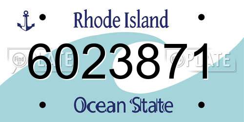 6023871 Rhode Island License Plate
