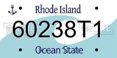 60238T1 Rhode Island License Plate