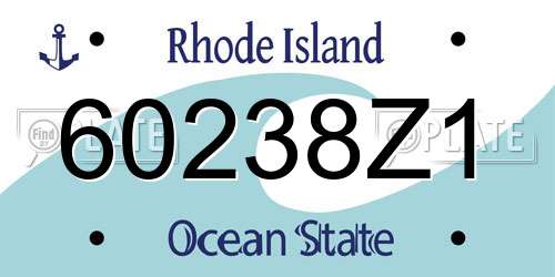60238Z1 Rhode Island License Plate