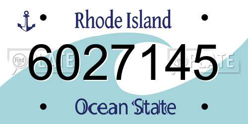 6027145 Rhode Island License Plate