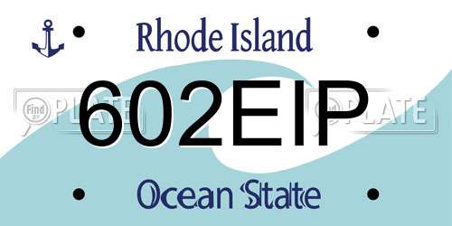 602EIP Rhode Island License Plate