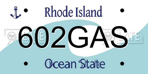 602GAS Rhode Island License Plate