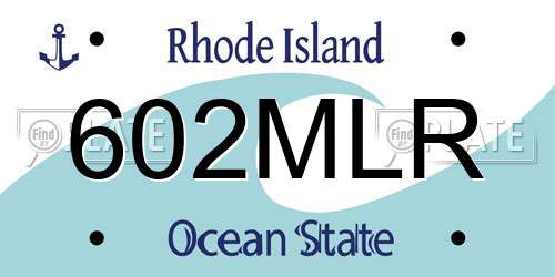 602MLR Rhode Island License Plate