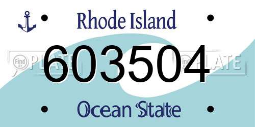 603504 Rhode Island License Plate