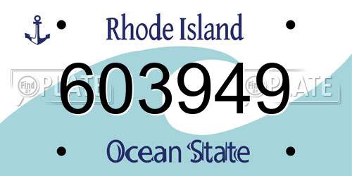 603949 Rhode Island License Plate