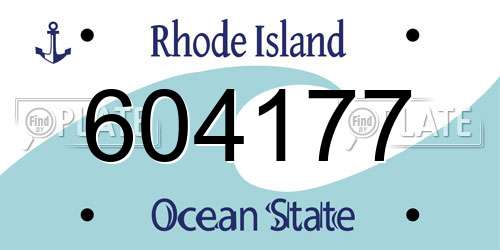 604177 Rhode Island License Plate