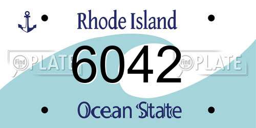 6042 Rhode Island License Plate