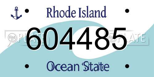 604485 Rhode Island License Plate