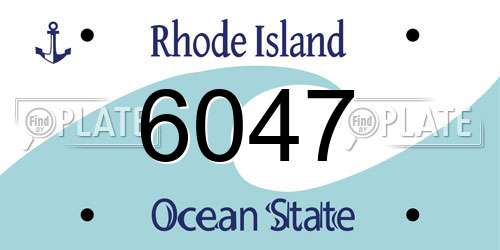 6047 Rhode Island License Plate