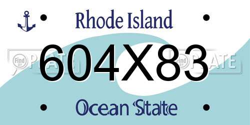 604X83 Rhode Island License Plate