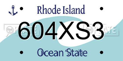 604XS3 Rhode Island License Plate