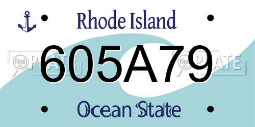 605A79 Rhode Island License Plate