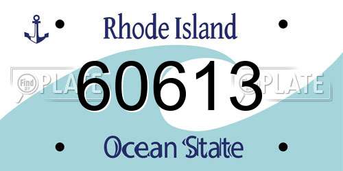60613 Rhode Island License Plate