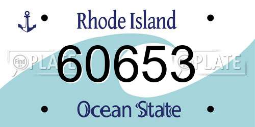 60653 Rhode Island License Plate