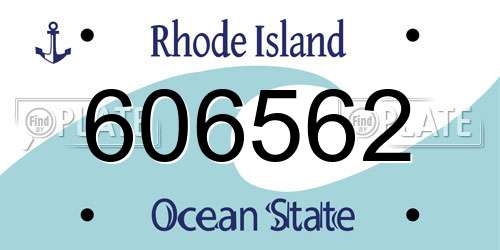 606562 Rhode Island License Plate
