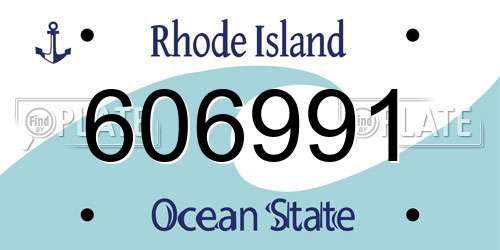 606991 Rhode Island License Plate