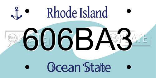 606BA3 Rhode Island License Plate