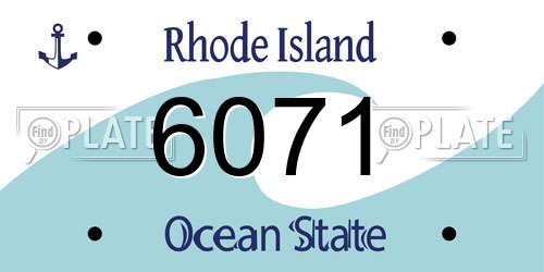 6071 Rhode Island License Plate