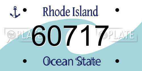 60717 Rhode Island License Plate
