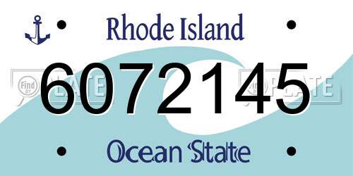 6072145 Rhode Island License Plate