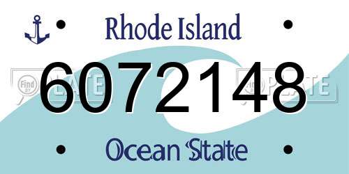 6072148 Rhode Island License Plate