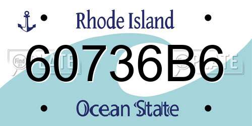60736B6 Rhode Island License Plate