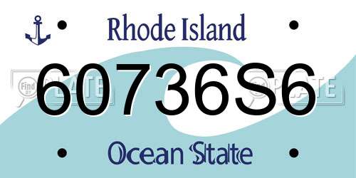 60736S6 Rhode Island License Plate