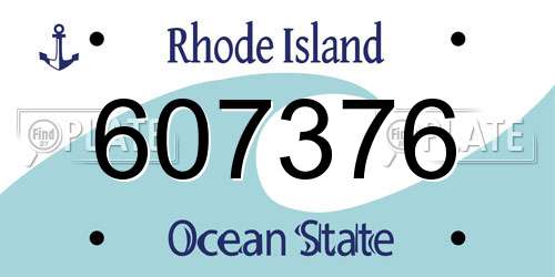 607376 Rhode Island License Plate