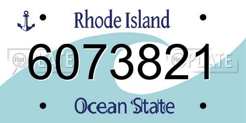 6073821 Rhode Island License Plate