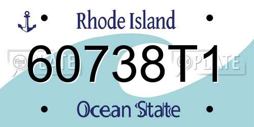 60738T1 Rhode Island License Plate