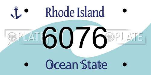 6076 Rhode Island License Plate