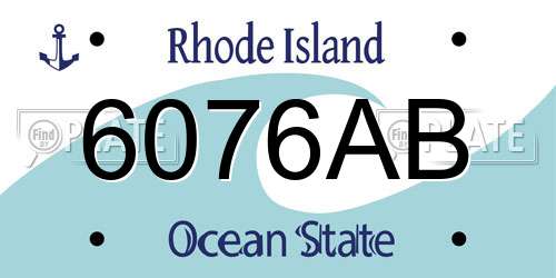 6076AB Rhode Island License Plate