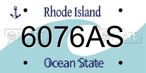 6076AS Rhode Island License Plate