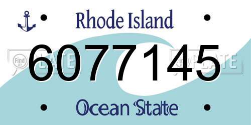 6077145 Rhode Island License Plate