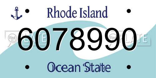 6078990 Rhode Island License Plate