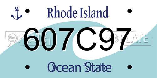 607C97 Rhode Island License Plate