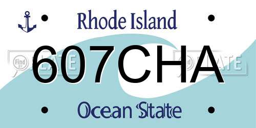 607CHA Rhode Island License Plate