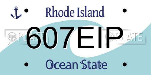 607EIP Rhode Island License Plate