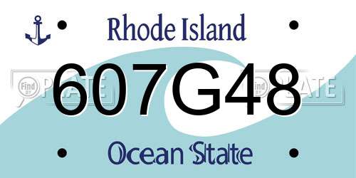607G48 Rhode Island License Plate