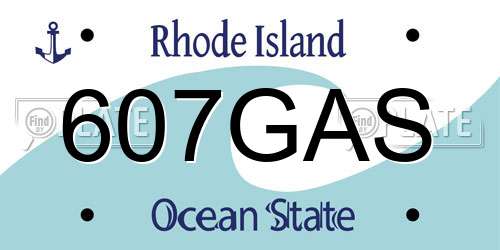 607GAS Rhode Island License Plate