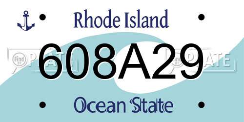608A29 Rhode Island License Plate