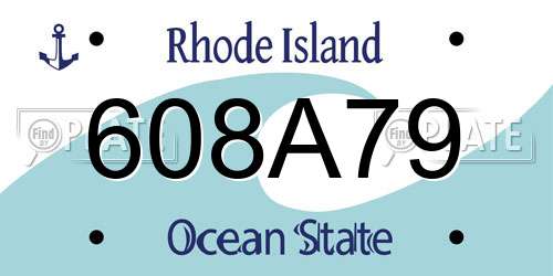 608A79 Rhode Island License Plate