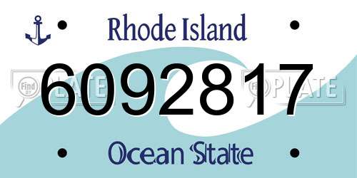 6092817 Rhode Island License Plate