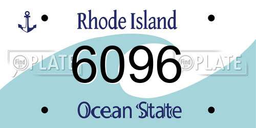 6096 Rhode Island License Plate