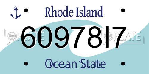 60978I7 Rhode Island License Plate