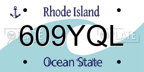 609YQL Rhode Island License Plate